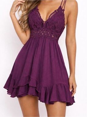 Free People purple Adella Slip Dress